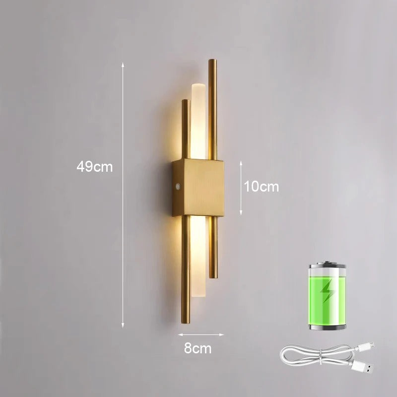 LumaStagger Wireless LED Wall Sconce USB Rechargeable | Dufsel