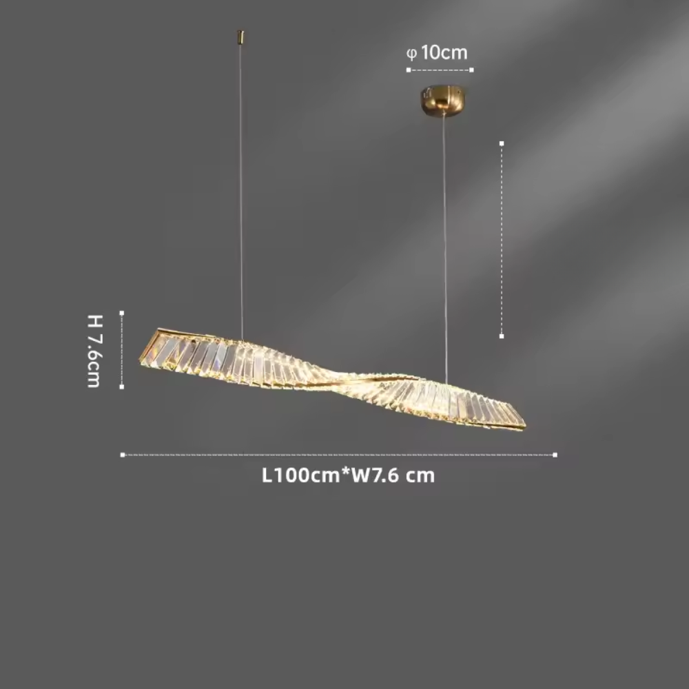 Miralux | Modern Spiral Crystal LED Pendant Light for Dining Table | Dufsel