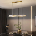 Miralux | Modern Spiral Crystal LED Pendant Light for Dining Table | Dufsel