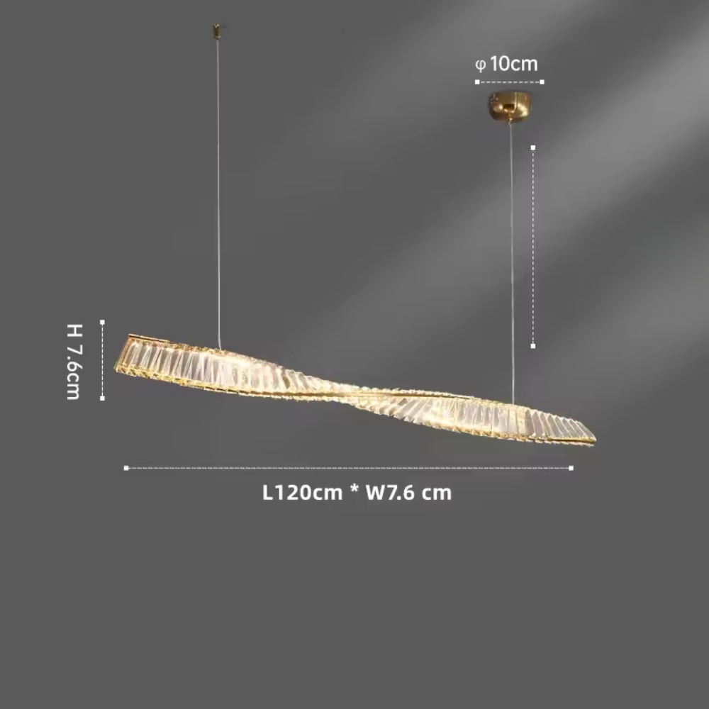 Miralux | Modern Spiral Crystal LED Pendant Light for Dining Table | Dufsel