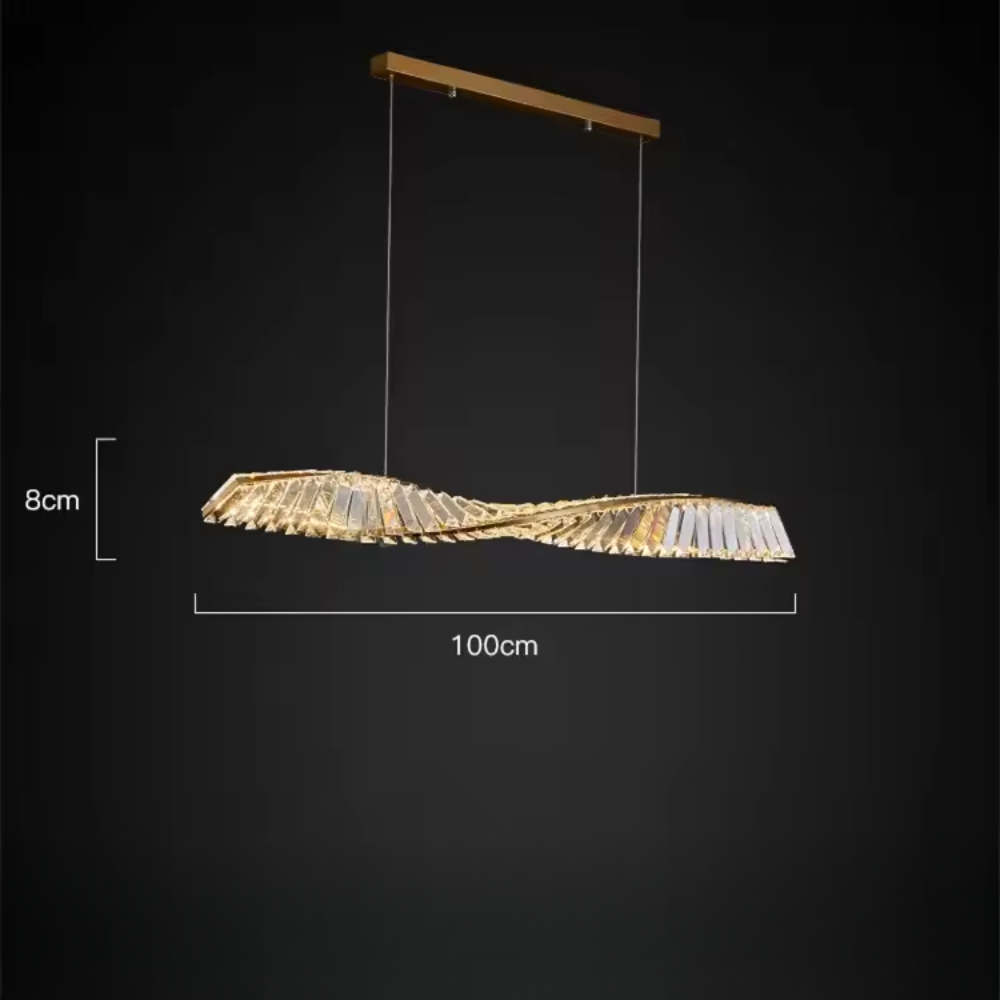 Miralux | Modern Spiral Crystal LED Pendant Light for Dining Table | Dufsel