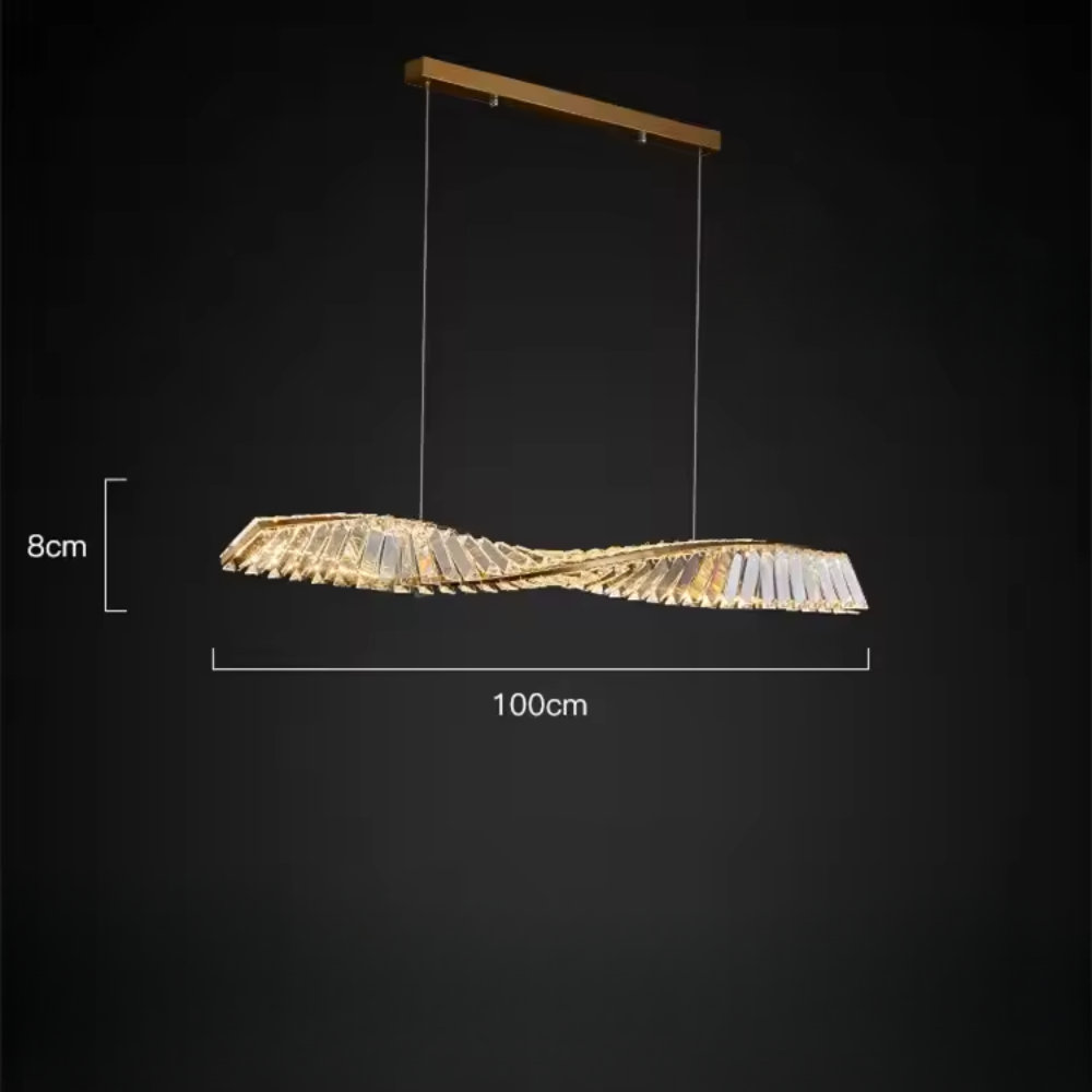 Miralux | Modern Spiral Crystal LED Pendant Light for Dining Table | Dufsel