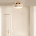 Lunara | Round Travertine LED Ceiling Light | Dufsel