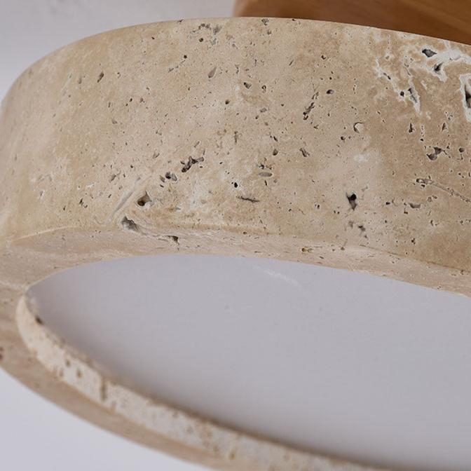 Lunara | Round Travertine LED Ceiling Light | Dufsel