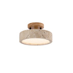 Lunara | Round Travertine LED Ceiling Light | Dufsel
