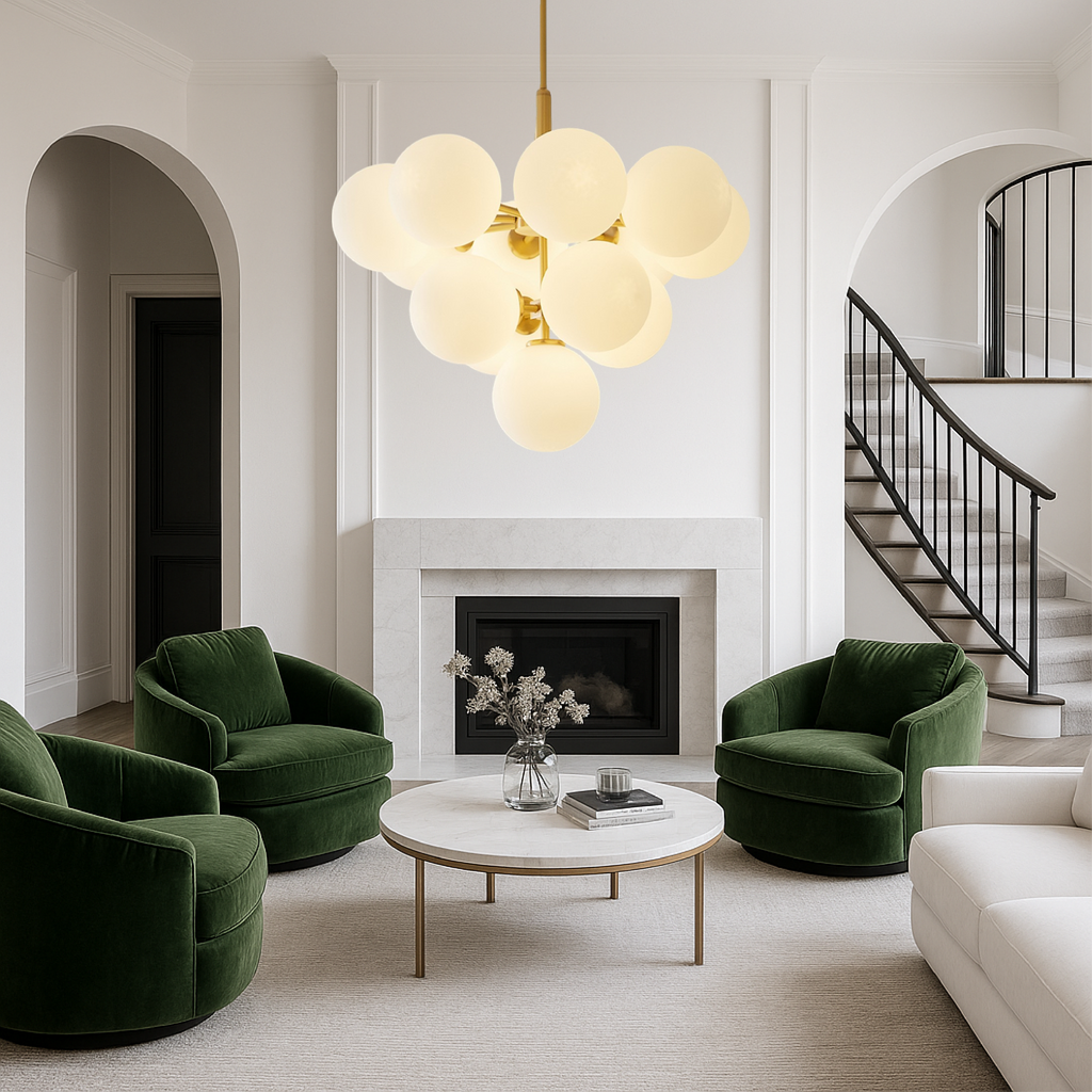 Nordwyn | Scandinavian Glass Sphere Chandelier | Dufsel