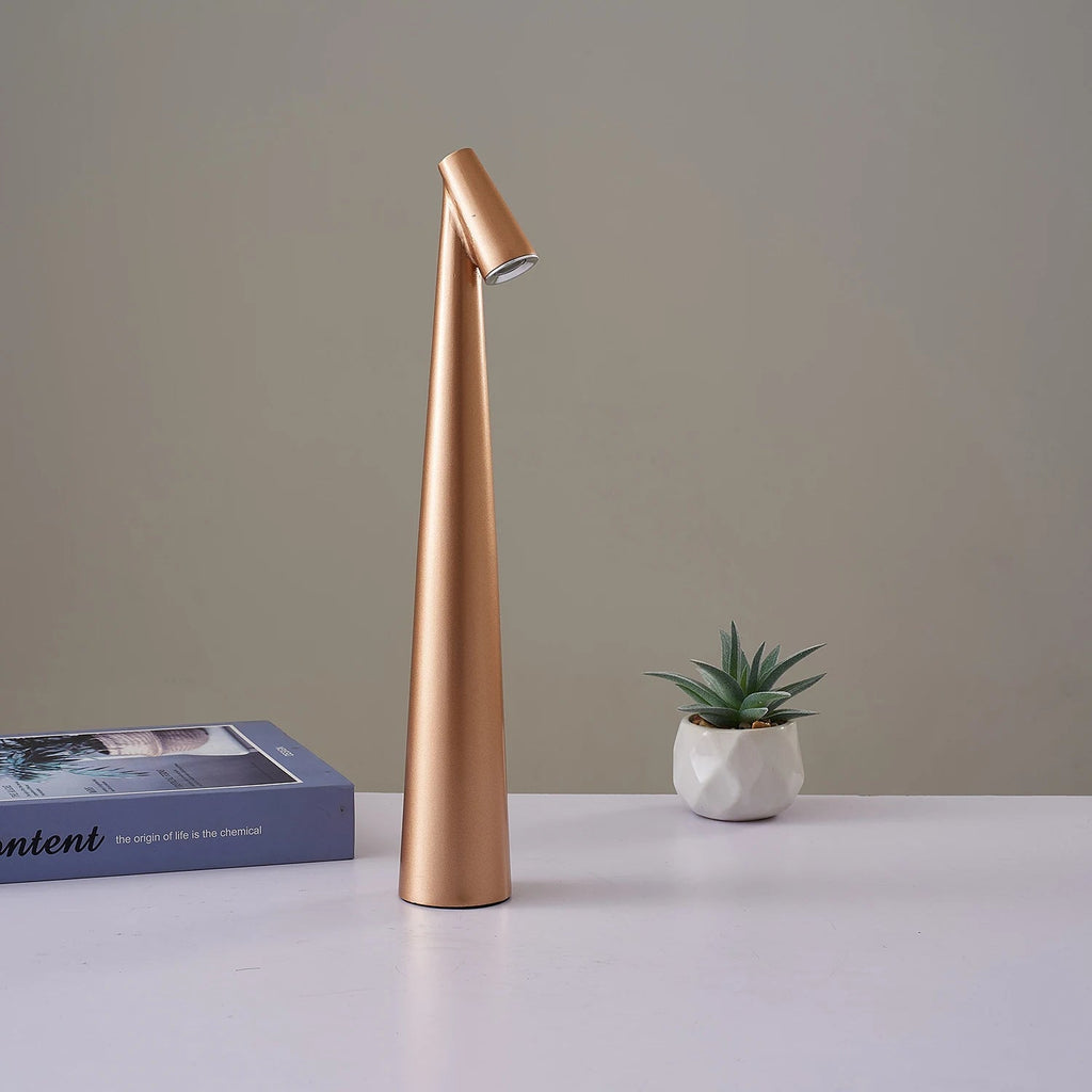 LumaNook | Drahtlose LED-Touch-Tischlampe im nordischen minimalistischen Stil, 3-Stufen-Dimmung, bis zu 10 Stunden Akkulaufzeit für Wohnzimmer, Schlafzimmer und Büro | Dufsel