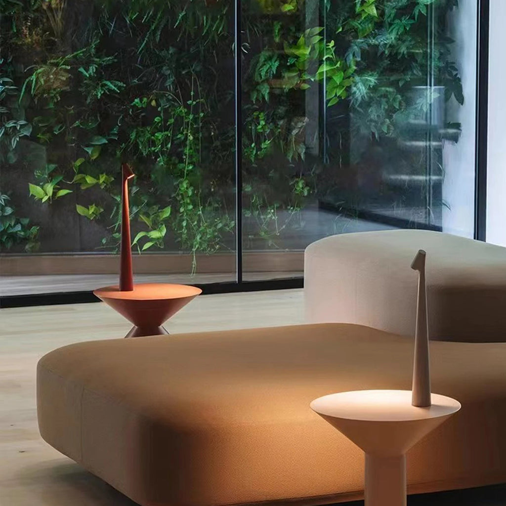 LumaNook | Drahtlose LED-Touch-Tischlampe im nordischen minimalistischen Stil, 3-Stufen-Dimmung, bis zu 10 Stunden Akkulaufzeit für Wohnzimmer, Schlafzimmer und Büro | Dufsel