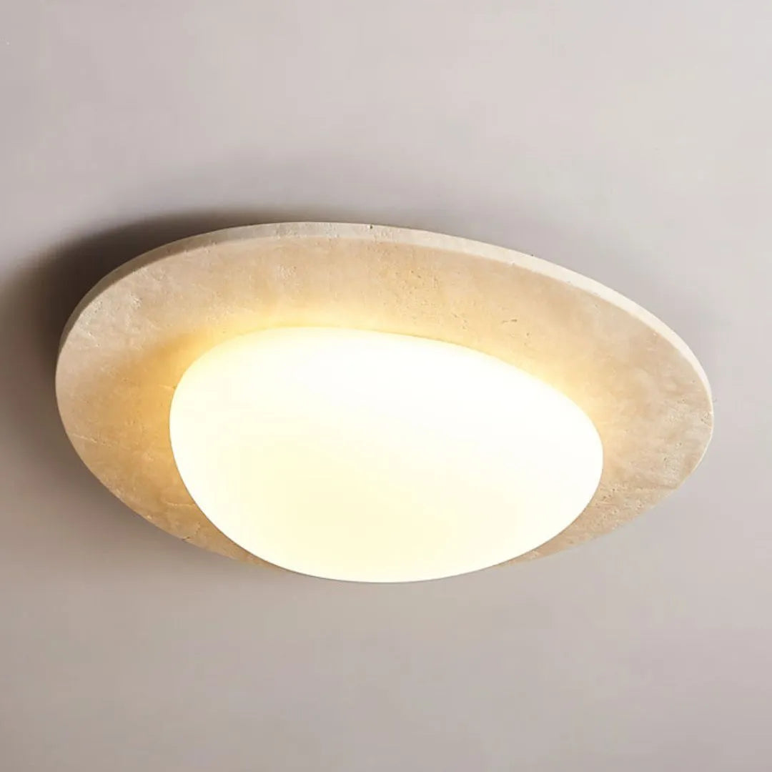 Mirelle | LED Ceiling Light in Cream Travertine | Dufsel