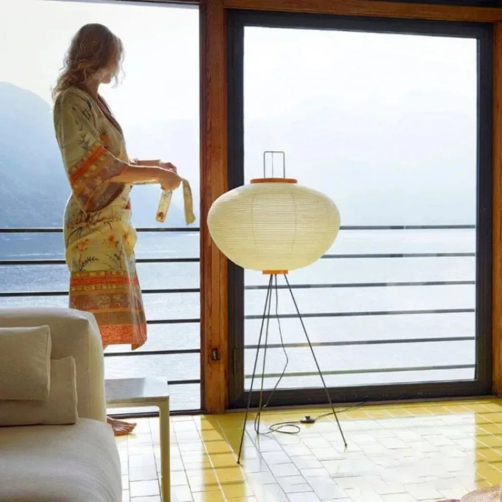 Kiori | Japanische Wabi-Sabi Stehlampe aus Reispapier | Dufsel