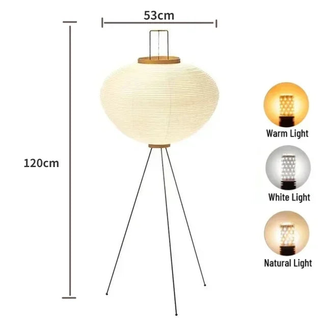 Kiori | Japanische Wabi-Sabi Stehlampe aus Reispapier | Dufsel