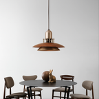 Marisol | Pendant Light With Layered Walnut Wood Finish | Dufsel