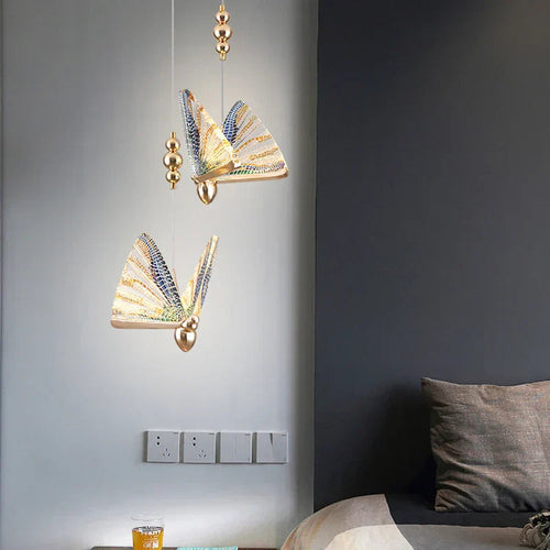 Aurelle | Contemporary LED Pendant Light With Butterfly Motif | Dufsel
