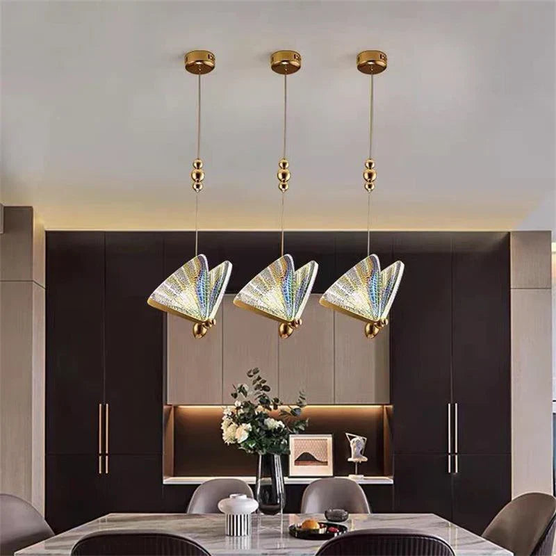 Aurelle | Contemporary LED Pendant Light With Butterfly Motif | Dufsel