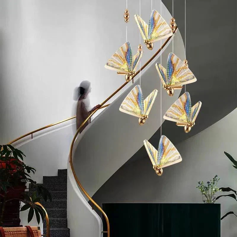 Aurelle | Contemporary LED Pendant Light With Butterfly Motif | Dufsel