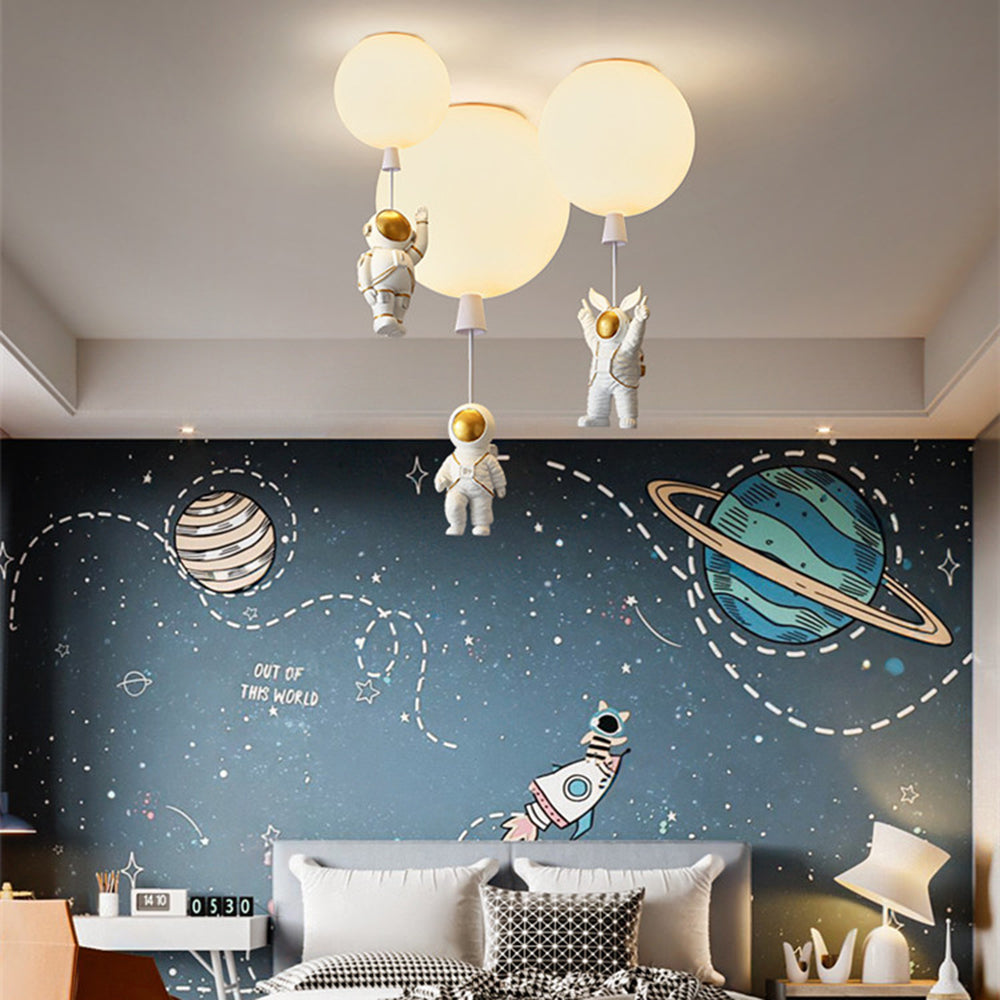 Celestia | LED Ceiling Light in Astronaut Balloon Design, 8 Colors, Playful Style for Kids' Rooms | Dufsel