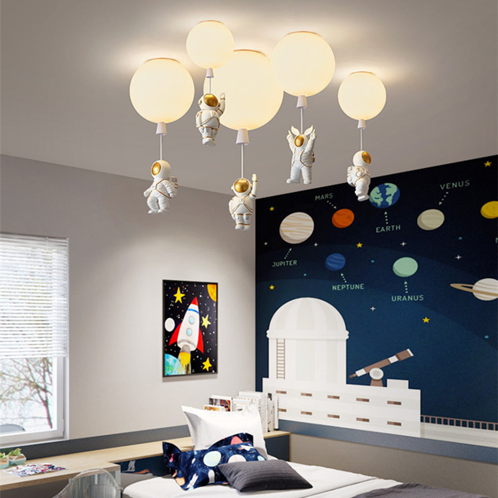 Celestia | LED Ceiling Light in Astronaut Balloon Design, 8 Colors, Playful Style for Kids' Rooms | Dufsel