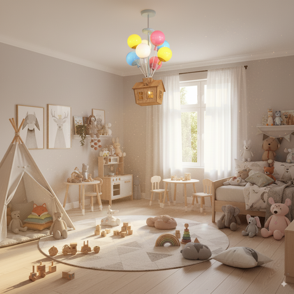 Lunera | Balloon Design LED Ceiling Light For Children's Room, Dimmable With Remote Control | Dufsel