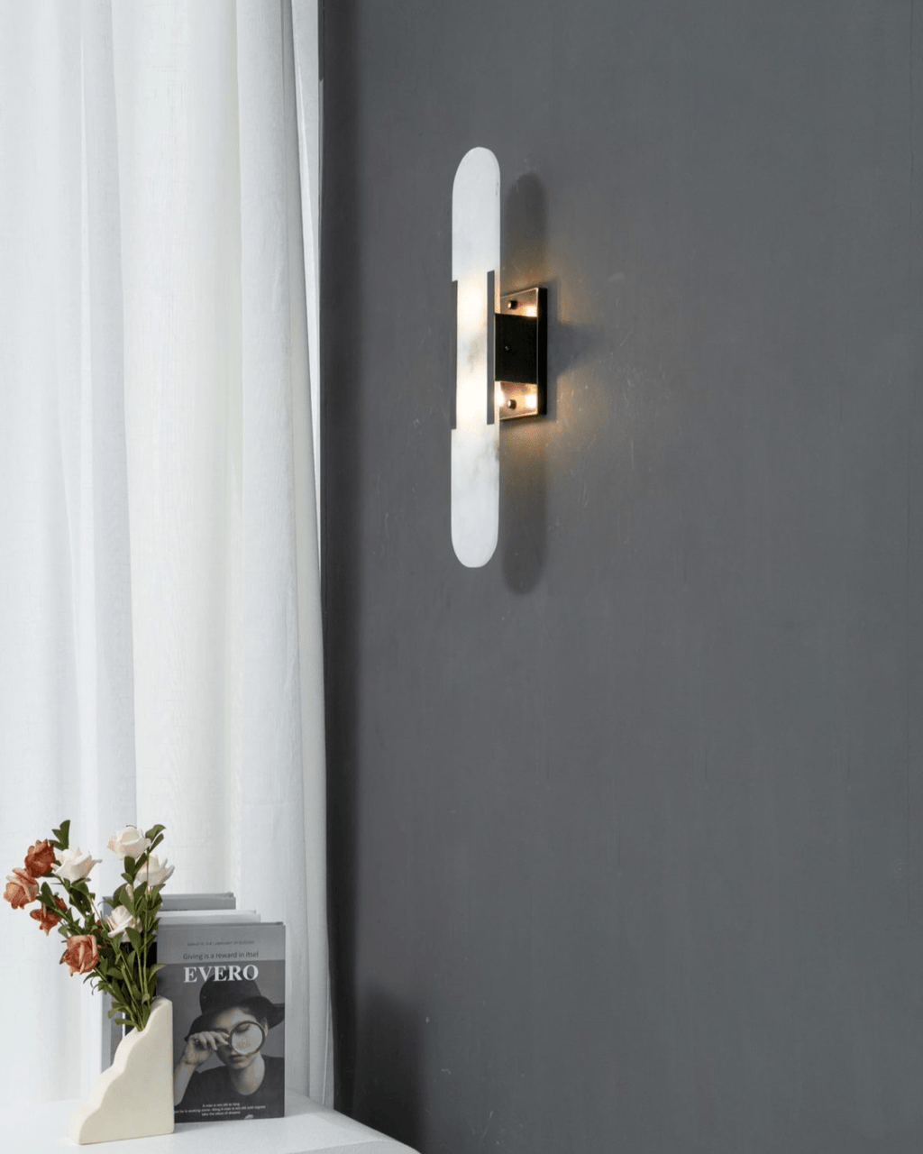 Lumera | Elegant Marble LED Wall Sconce | Dufsel