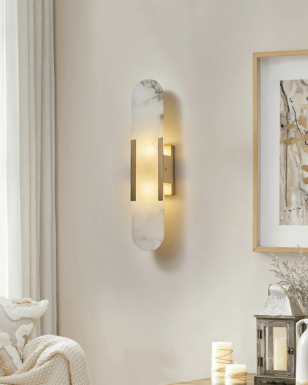 Lumera | Elegant Marble LED Wall Sconce | Dufsel