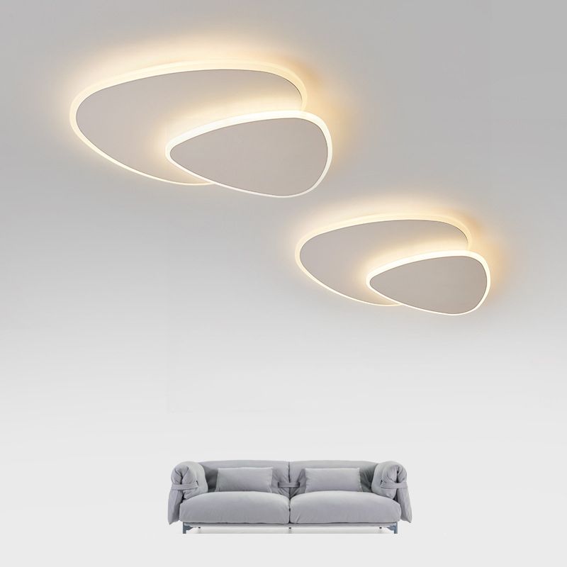 Ardelle | Modern Round LED Ceiling Light In White, Metal & Acrylic, Dimmable | Dufsel