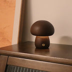 NoriGlow | Wooden Mushroom LED Night Lamp With Touch Control | Dufsel