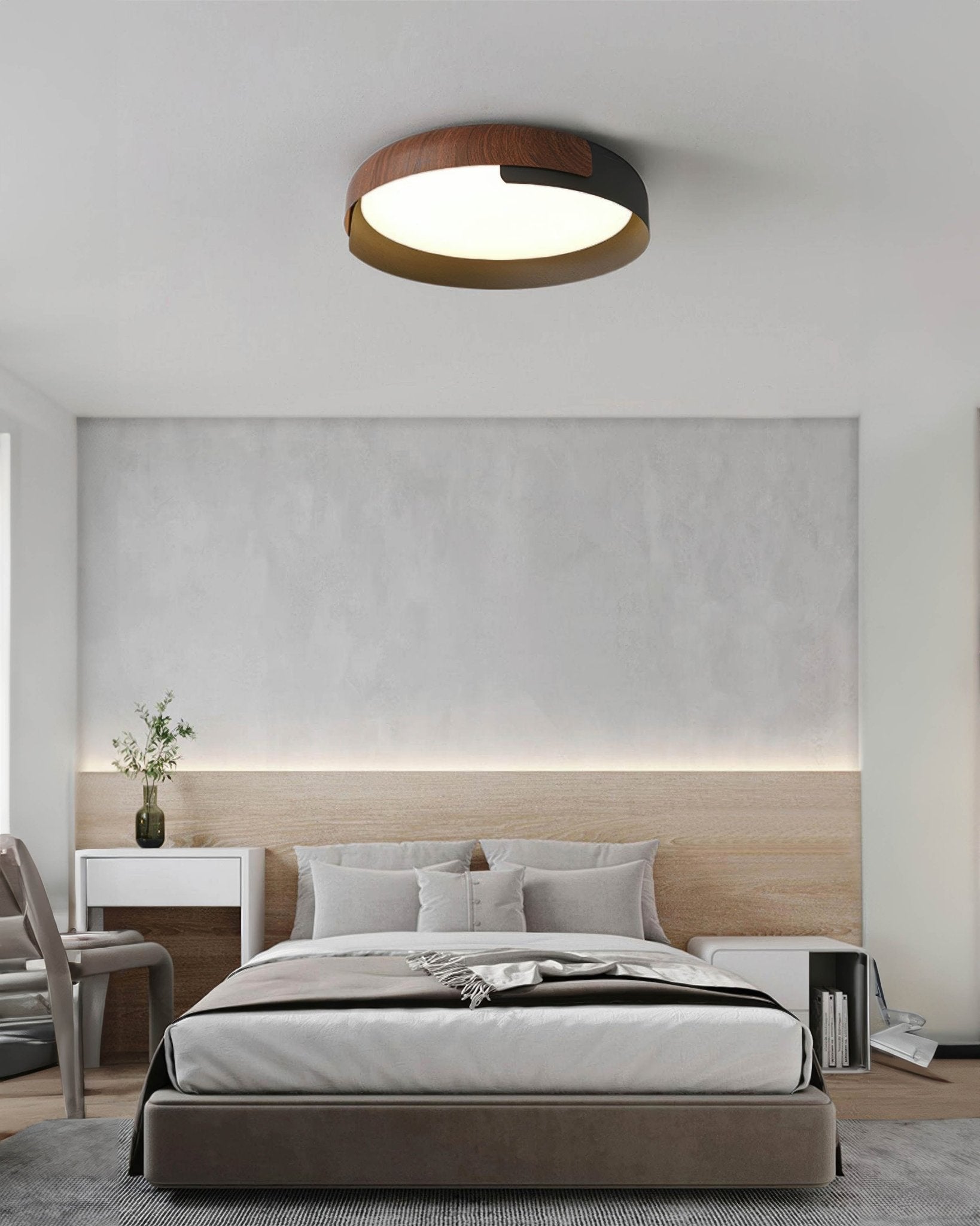 SkandiGlow | Wood-Effect Nordic Ceiling Light | Dufsel