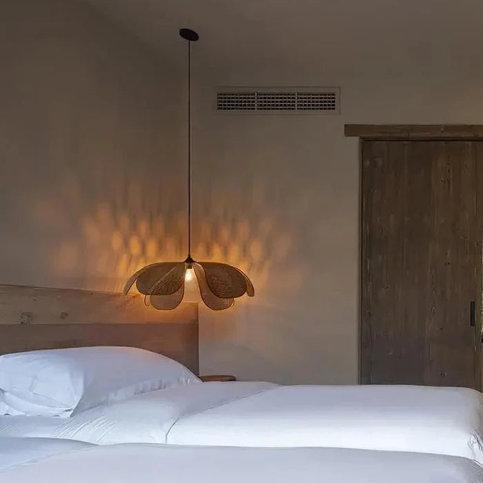 Blumen Rattan Pendelleuchte | Dufsel