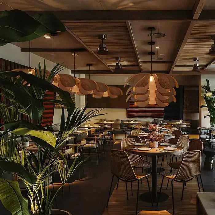 Blumen Rattan Pendelleuchte | Dufsel