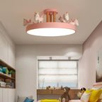 LunaTale | Dimmable LED Ceiling Light for Children's Room, Unicorn Motif in Metal & Wood, White/Pink/Blue | Dufsel